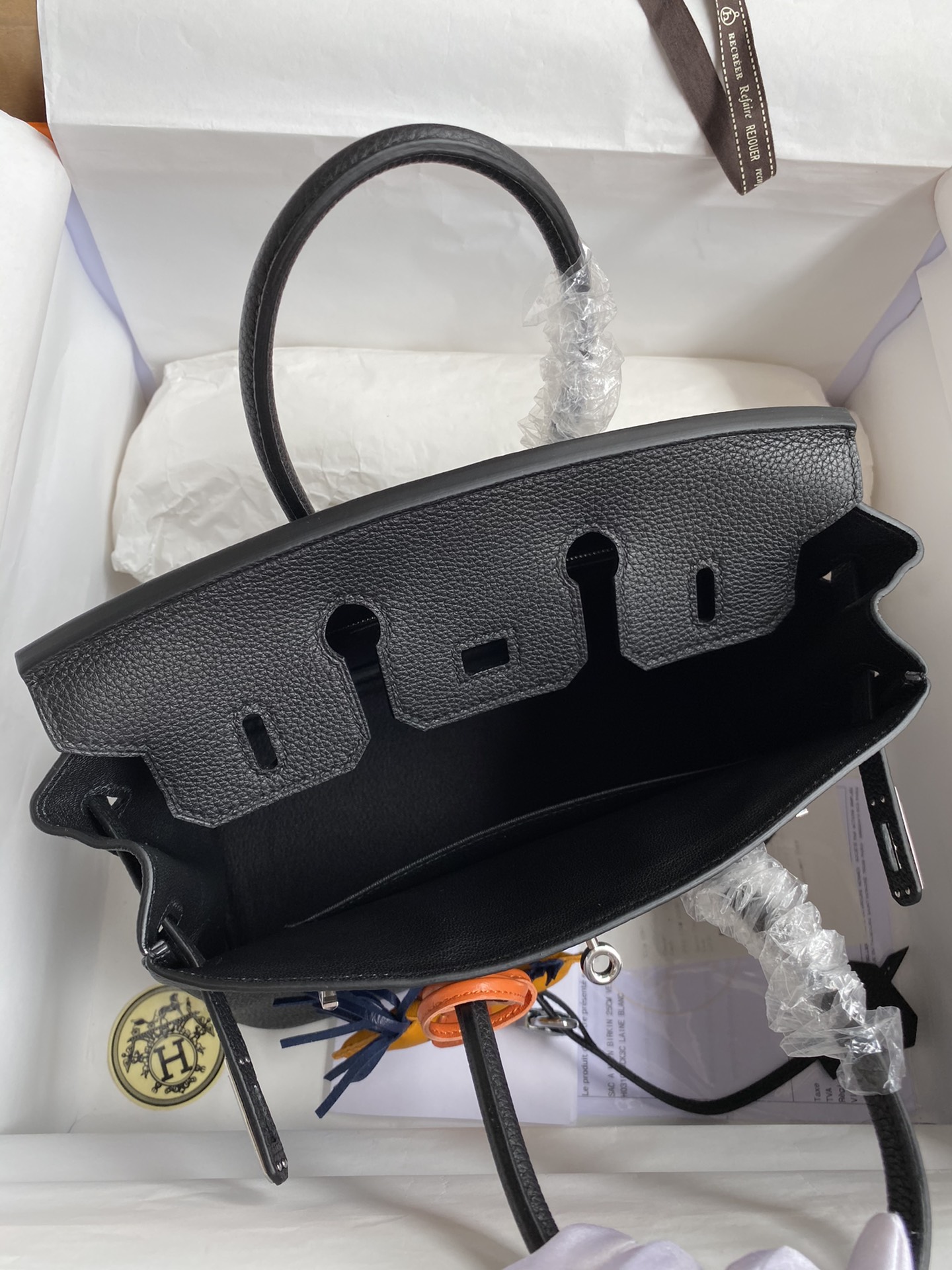 Hermes Birkin 25CM Togo Leather Handbag Black